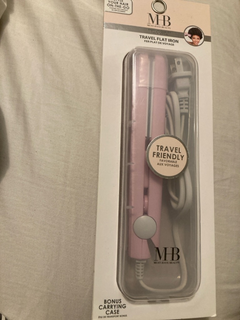MB Travel Flat Iron - Pink Travel-Friendly Straightener